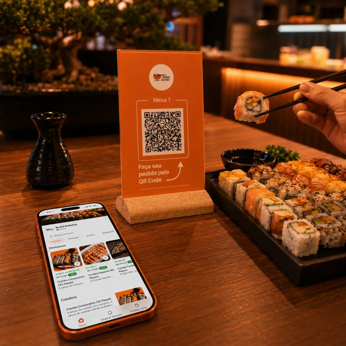 Cada QR Code é um vendedor na mesa